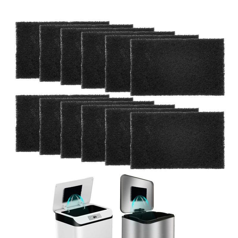 ShuRex 12-Pack Universal Stick-on Trash Can Odor Absorbing Filters  Activated Charcoal Purifying Deodorizer for Trash Cans  Compost Buckets  Countertop and Recycle Bins (Rectangle) - Image 1